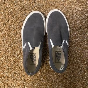 Suede vans in charcoal